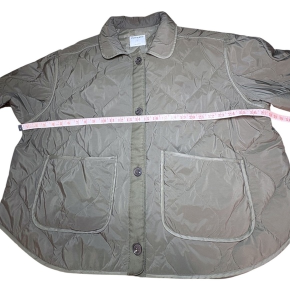 OLD NAVY Oversize Hunter Green Quilted Utility Jacket Patch Pockets  Sz 2X - Picture 6 of 9
